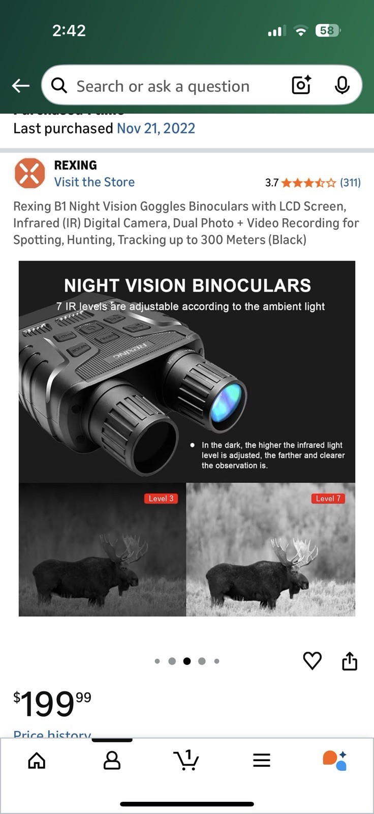 Rexing Digital Binoculars With Case And Instruction Book. Used Once