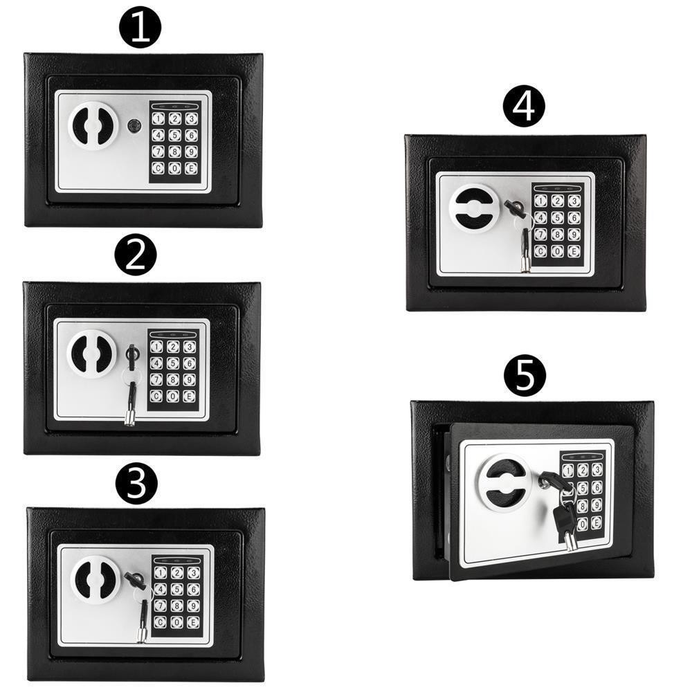 New Digital Electronic Safe Box Keypad Lock Home Security Office Hotel Black