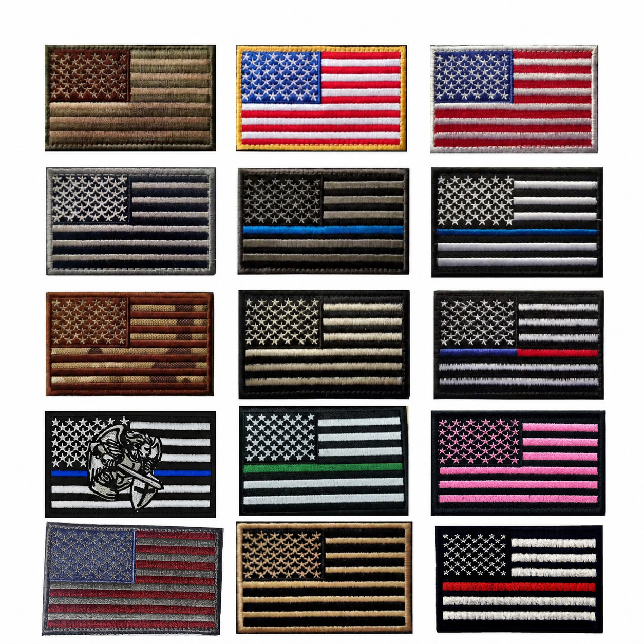 USA American Flag Patches 3"X2"  VELCRO® Brand Fastener Hook and Loop