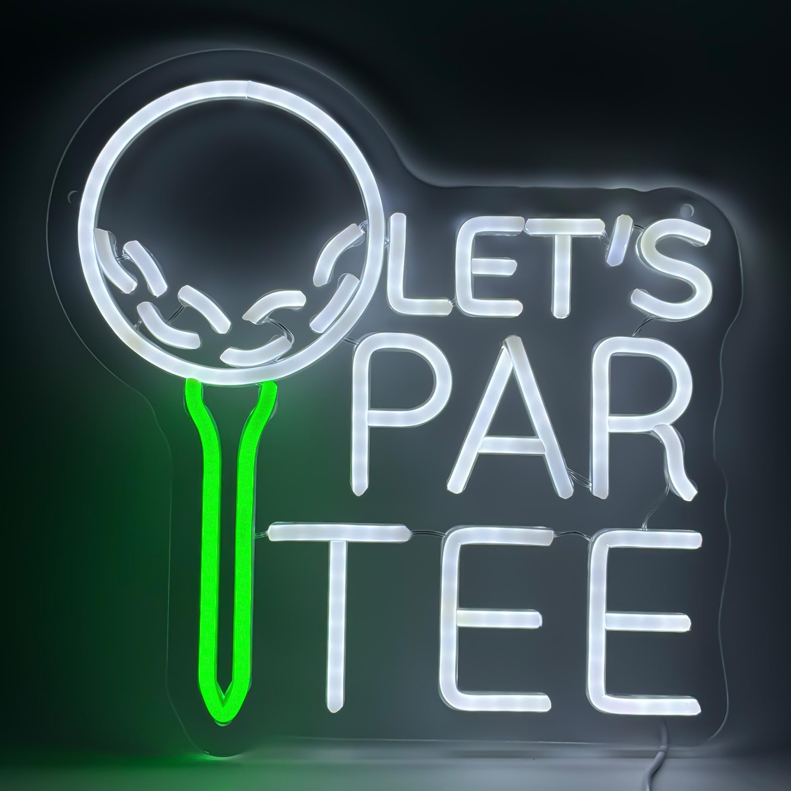 Let’s Par-Tee Golf Neon Sign – Funny LED Wall Light with Golf Ball & Tee Desi...