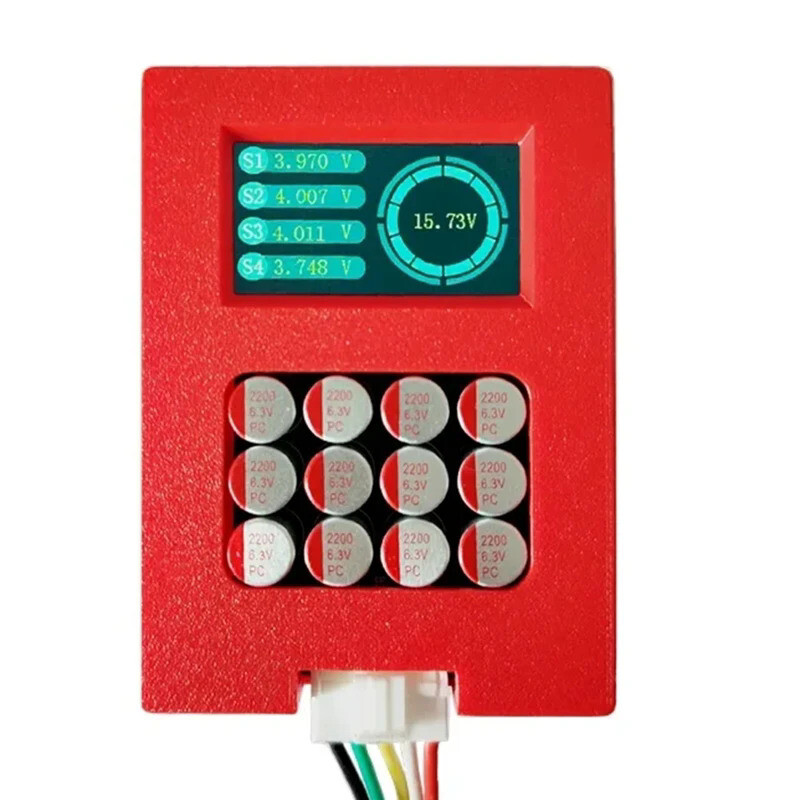 4S Li-ion LiFePo4 Battery Pack 5A Active Equalizer Balancer with Voltage display