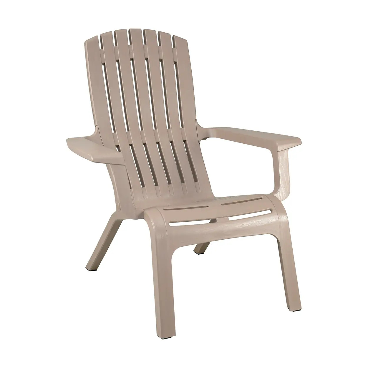 Grosfillex US444181 Westport Adirondack French Taupe Outdoor Stacking Chair