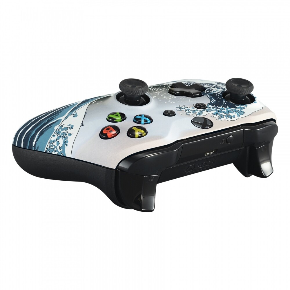The Great Wave Soft Touch Repair Mod Faceplate Shell for Xbox One X S Controller