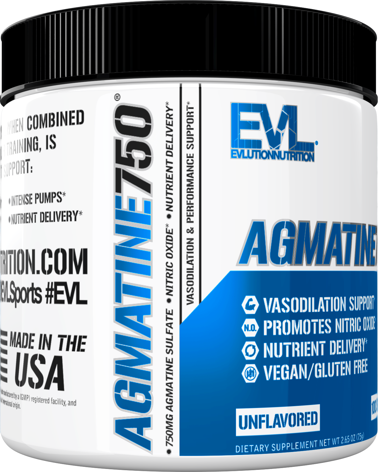 Evlution Nutrition Agmatine 750 - Vasodilation Support - 100 Servings