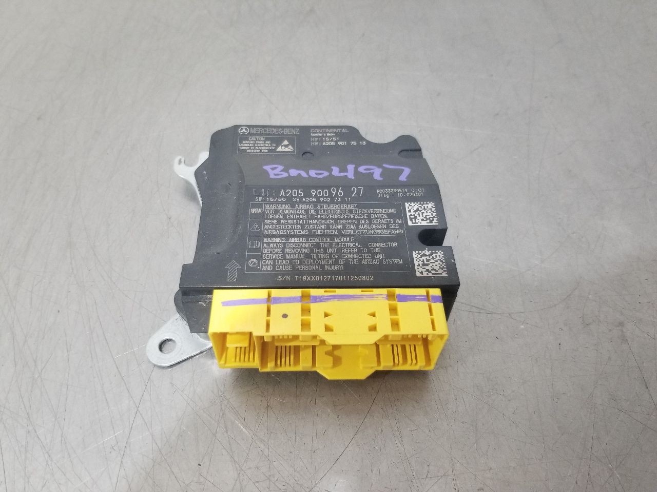 17 2017 MERCEDES GLC300 SUV SRS BAG MODULE 2059009627