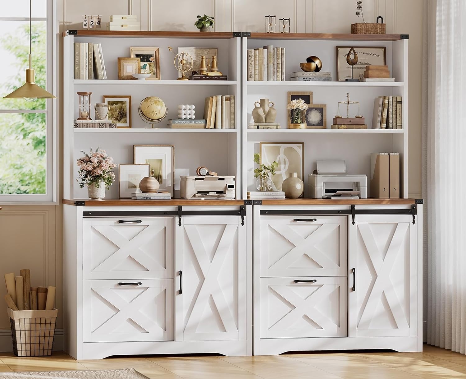 2 Drawer File Cabinet, Farmhouse Filing Cabinet fits Legal/Letter/A4 File