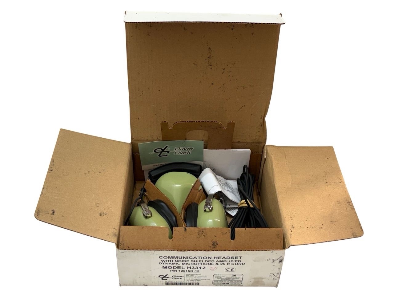 David Clark H3312 Ground Support Headset w/ Shielded Mic GSE 12515G-12