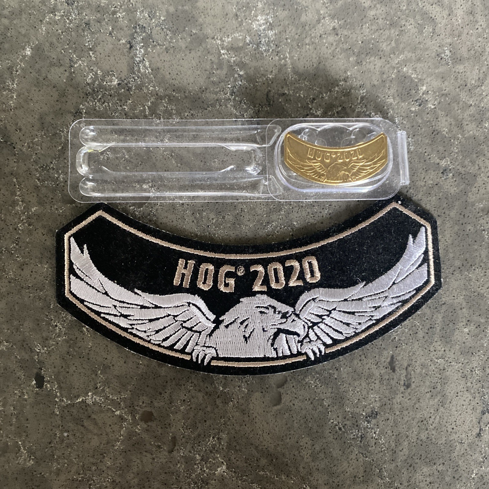 2020 Harley Davidson Owners Group HOG Annual Rocker Patch + Brass Pin
