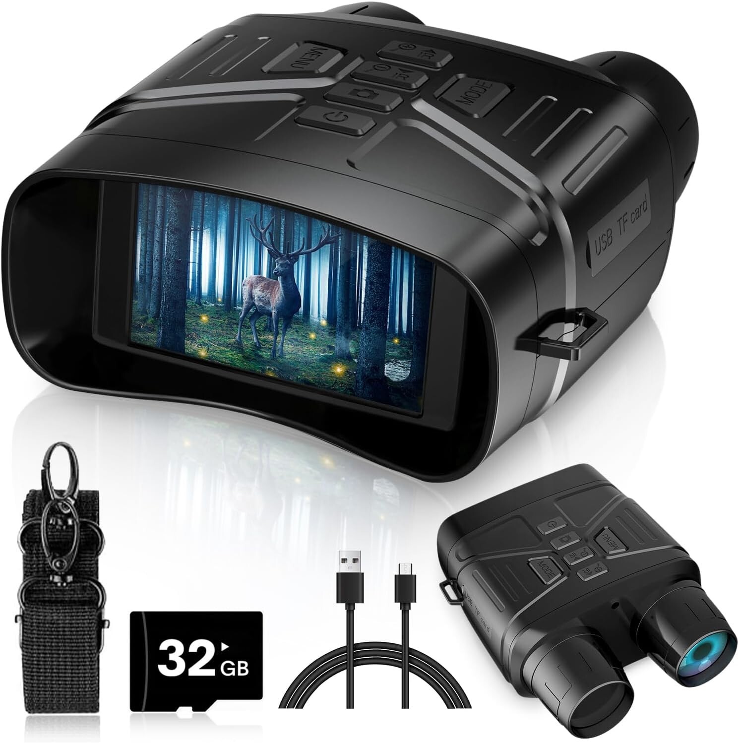 Nexeum Night Vision Goggles - 4K Night Vision Binoculars 3'' HD Screen Black