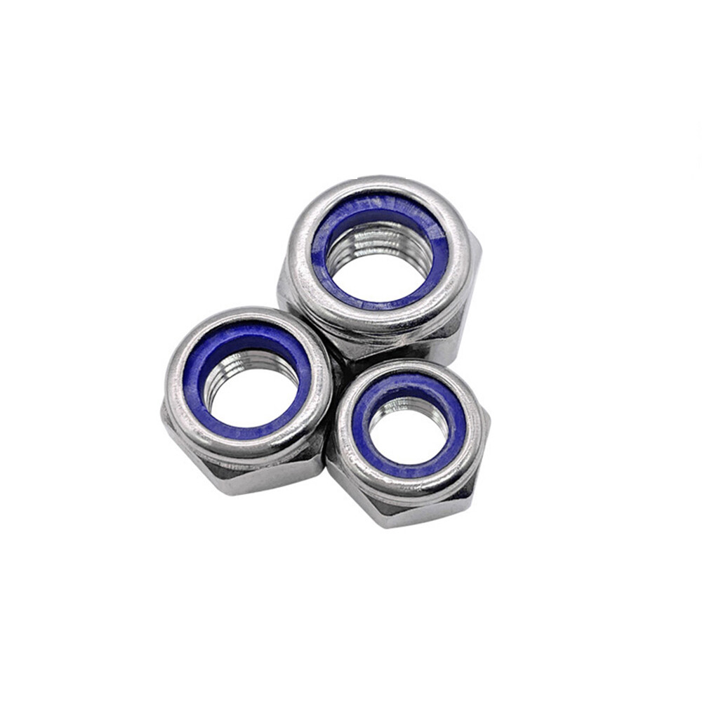 Fine Thread 304 Stainless Steel DIN985 Nylon Insert Lock Nut Hex Nylock Nut