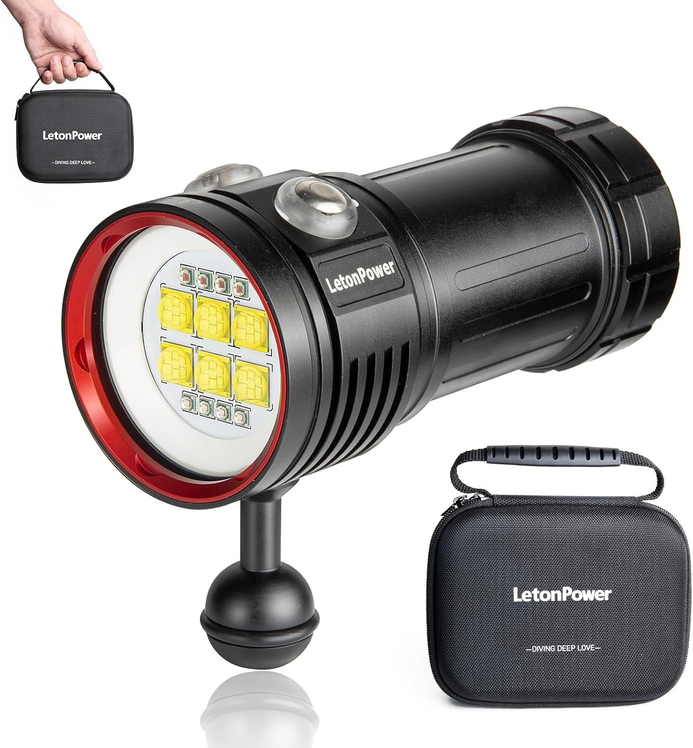 Diving Flashlight, L24 12000Lumens Dive Light,100M Underwater Video Light, Scuba
