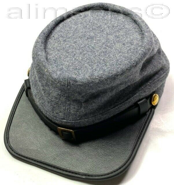 CIVIL WAR CSA CONFEDERATE INFANTRY GREY WOOL KEPI FORAGE CAP HAT- ALL SIZES!!!