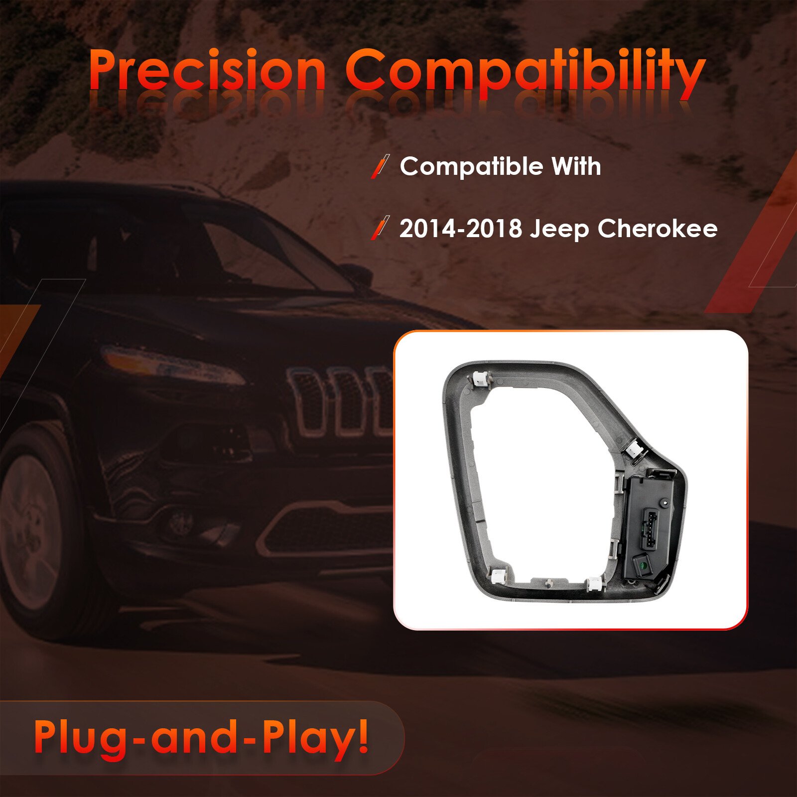 Gold Transmission Gear Shifter Bezel w/ Harness For 2014-2018 Jeep Cherokee KL