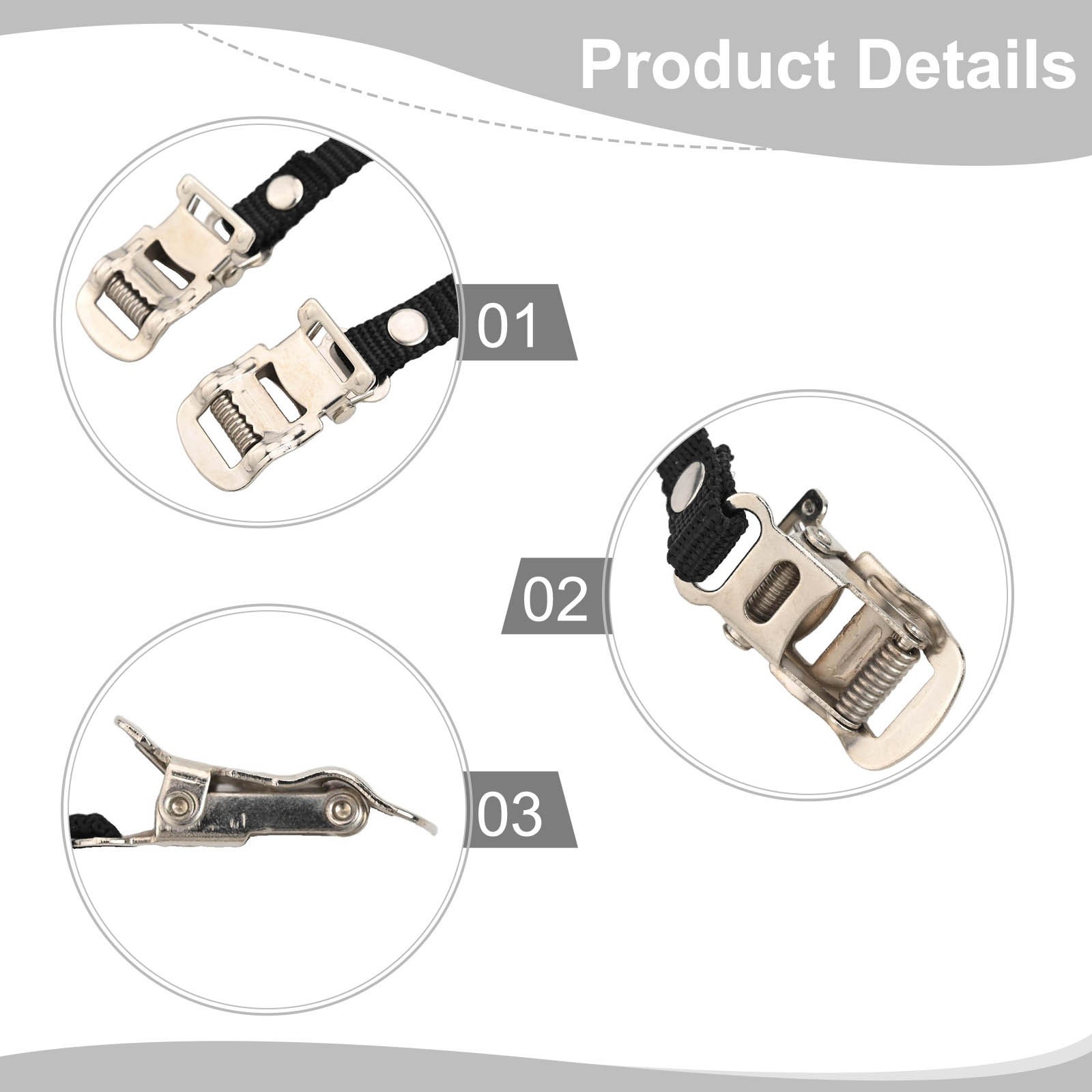 Adjustable Nylon Pedal Toe Straps for Exercise Bikes 2pcs Secure Reliable