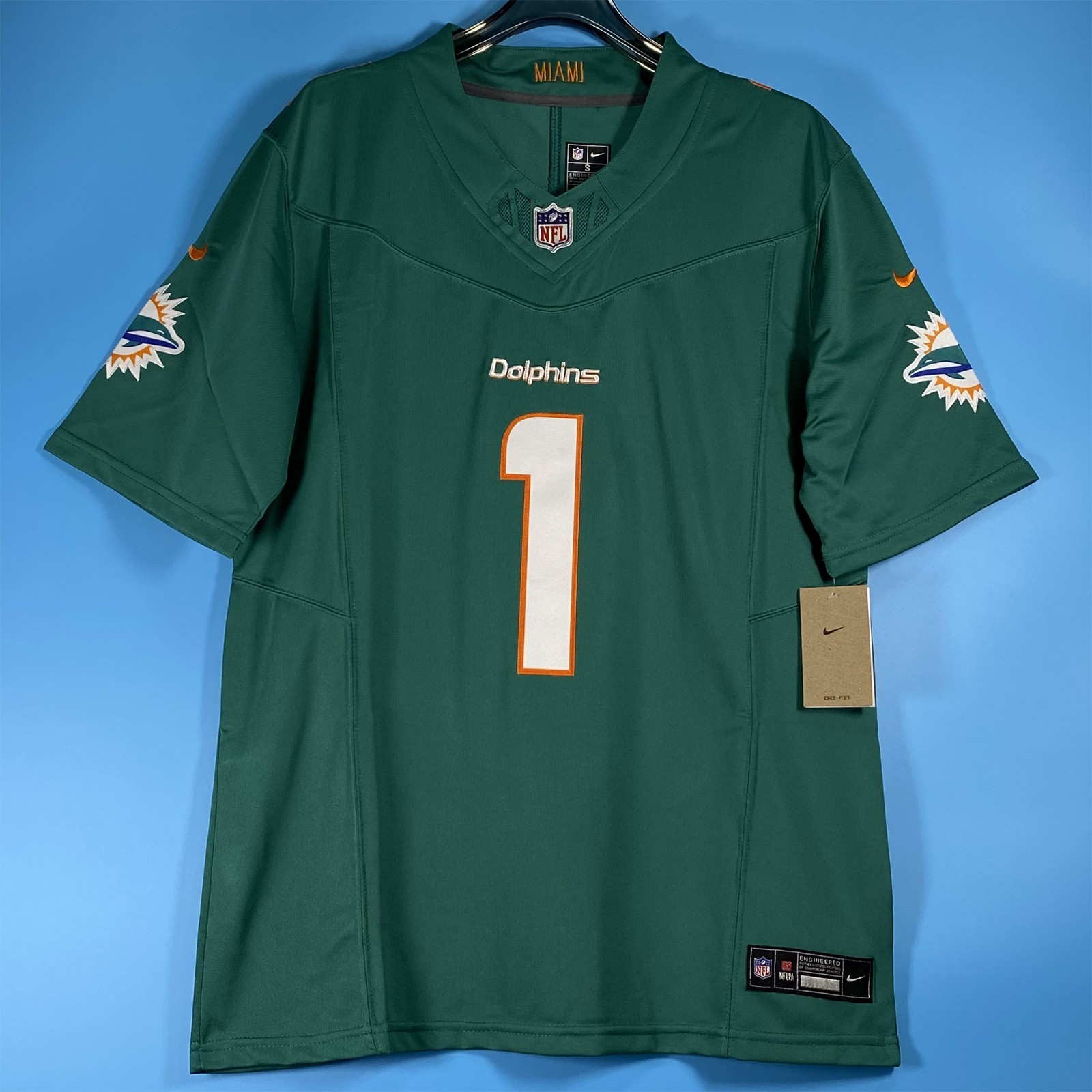 Tua Tagovailoa #1 Green Jersey. Brand New. Men's. Embroidered. Sizes S-4XL