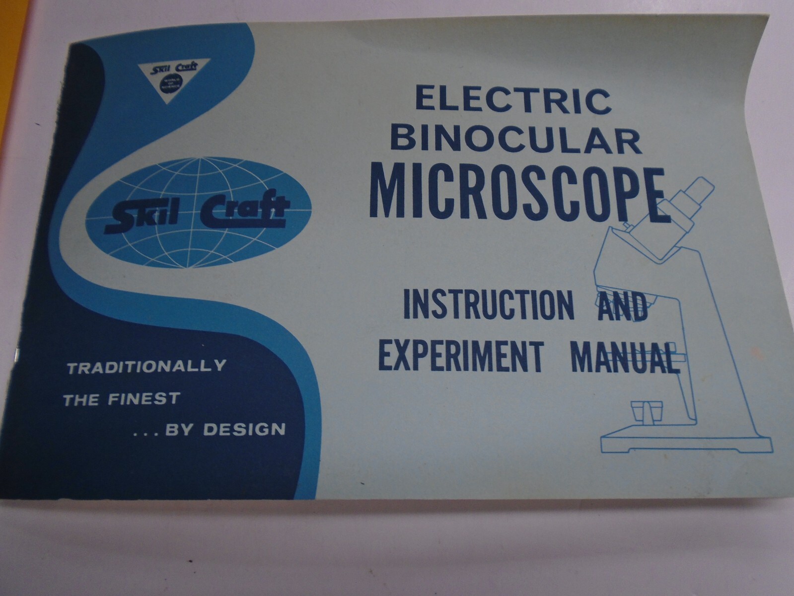 Vintage "GILBERT" MICROSCOPE CASE+SCOPE+(14) SLIDES+1963 "SKIL CRAFT" MANUAL