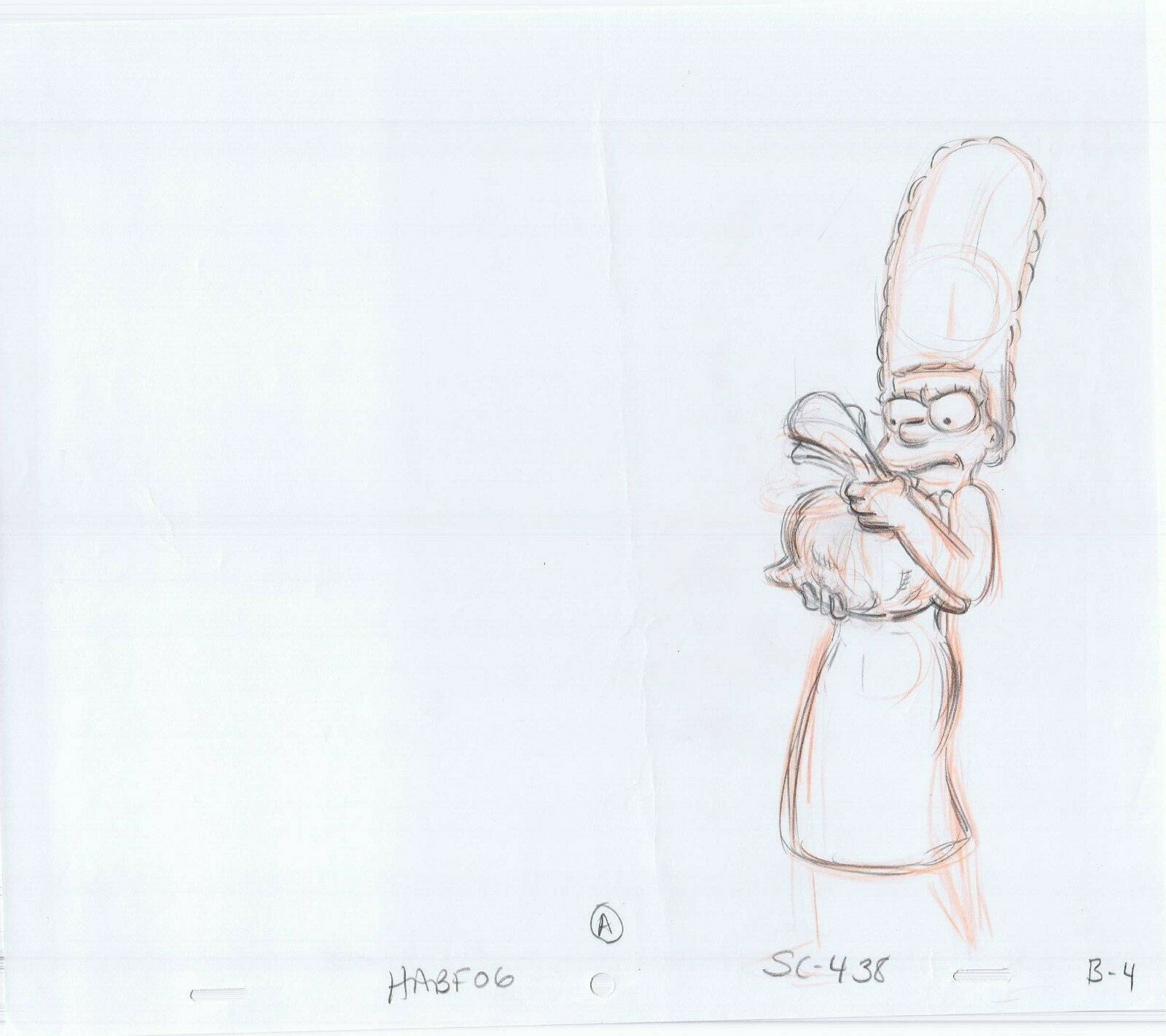 Simpsons Marge 2006 Original Art w/COA Animation Production Pencil HABF06 B-4