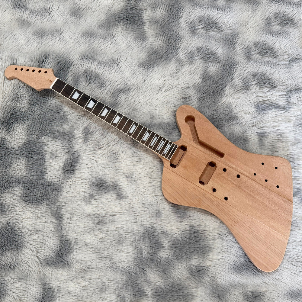 Unfinish Firebird  DIY Electric Guitar Kit 2pcs Mahogany Body CR Part