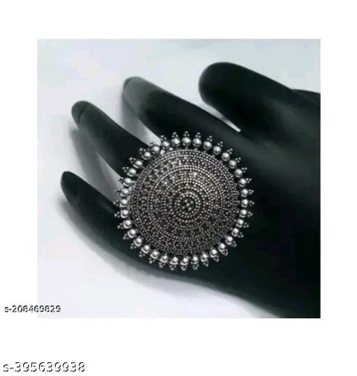 Silver Adjustable Ring German Silver Oxidized Ring Indian Statement Ring