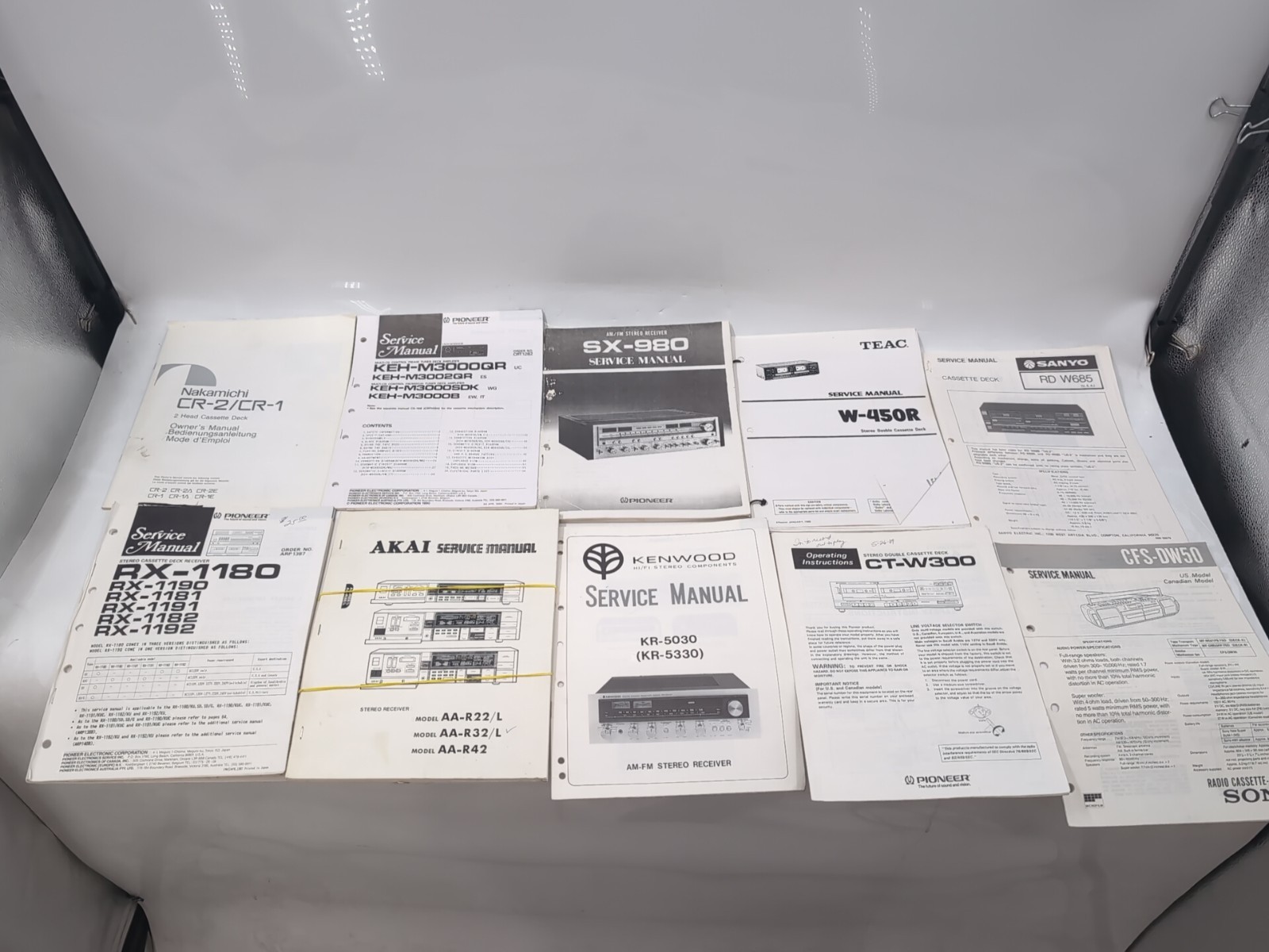 Mix lot of 30 Owner Manuals (Pioneer/Sony/Sanyo/Kenwood/Nakamichi) - EB-19087 -