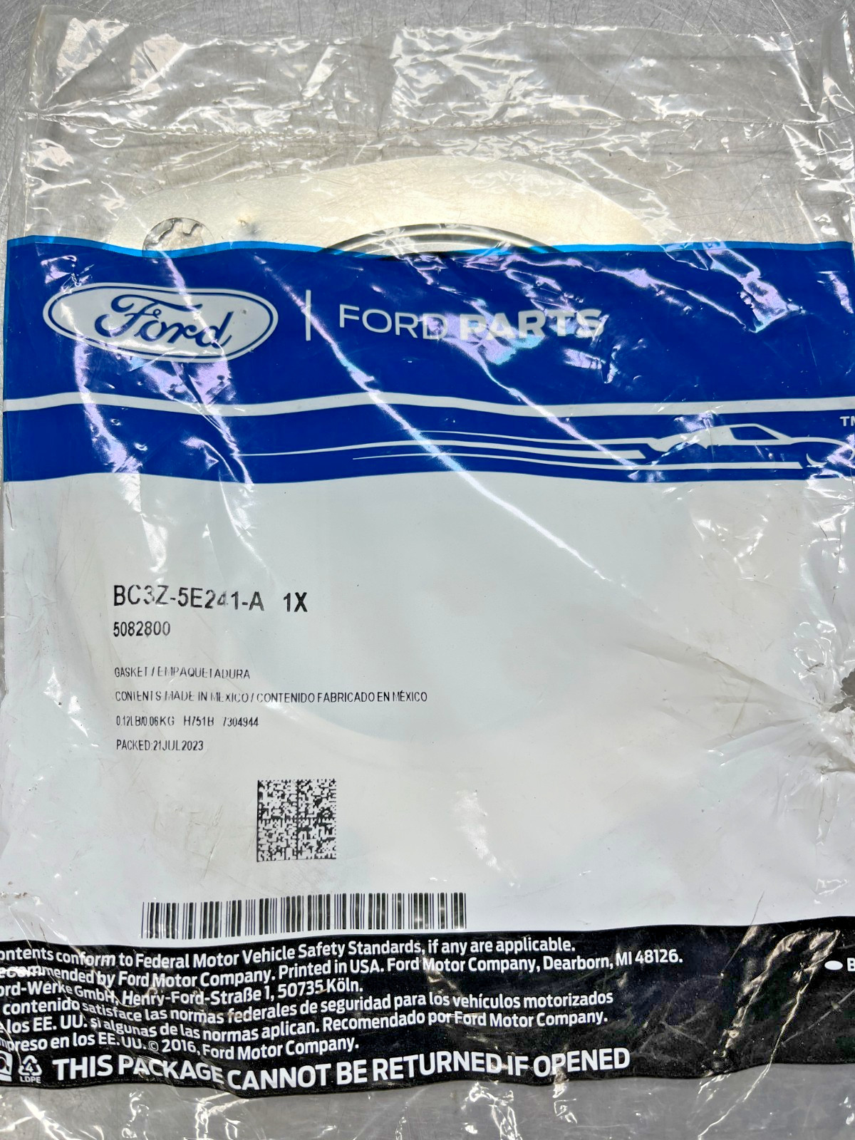 BC3Z5E241A  OEM Ford Motorcraft  5082800  GASKET   BC3Z-5E241-A