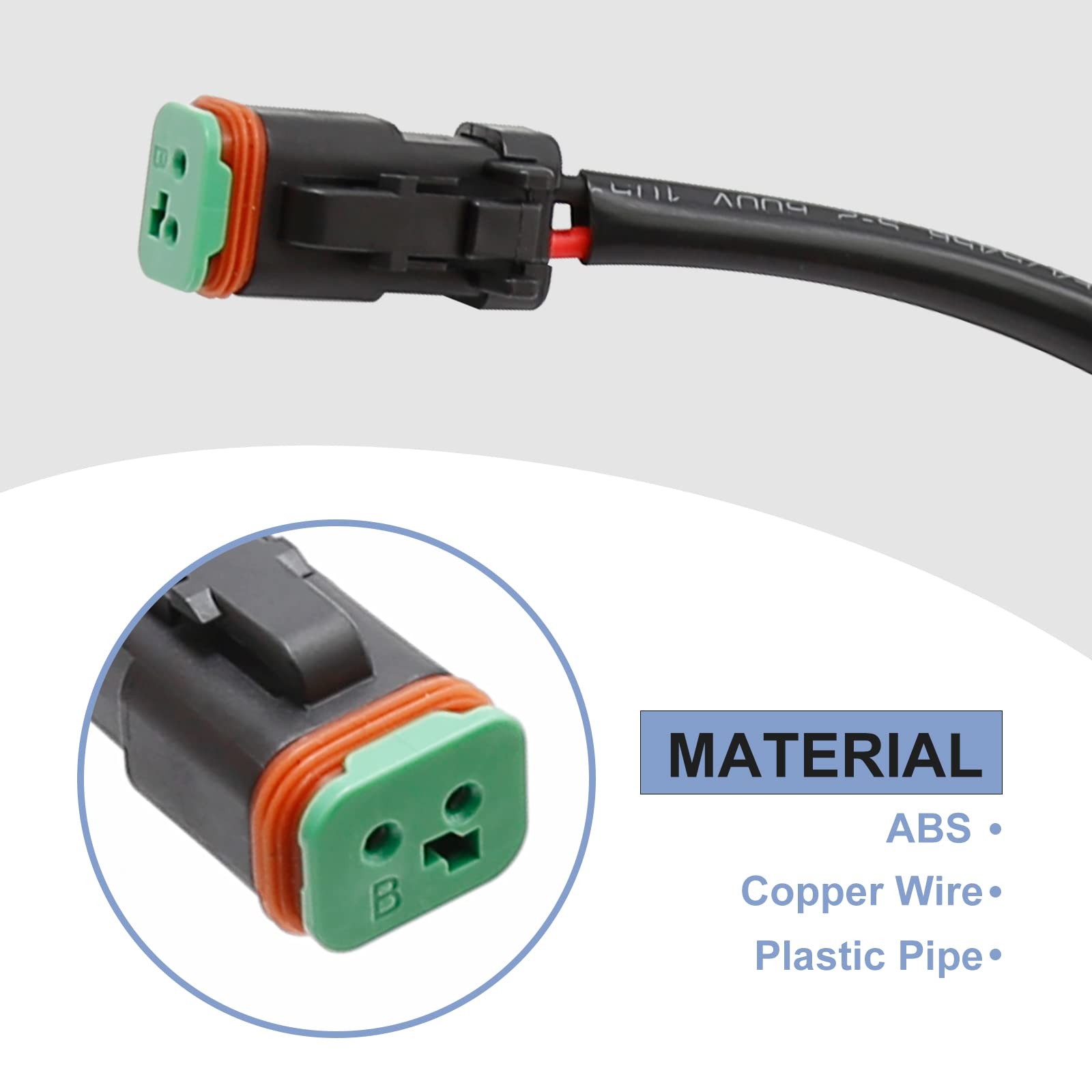 VIKKSAER Deutsch DT DTP 2 pin Male Socket Adapter for Work Light/Work