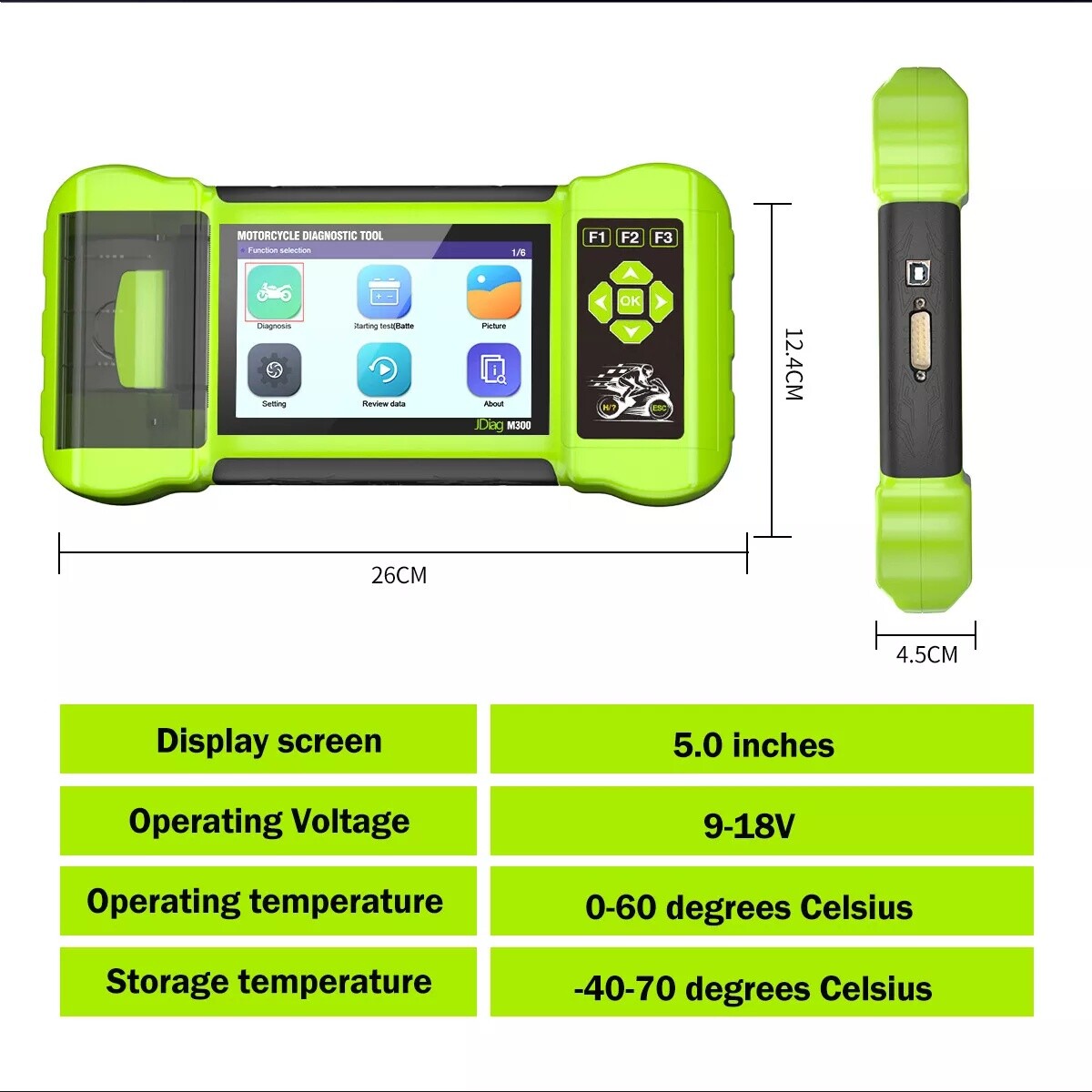 JDiag M300 Full Version Motorcycle Diagnosis OBD2 Scanner Moto Fault Code Reader
