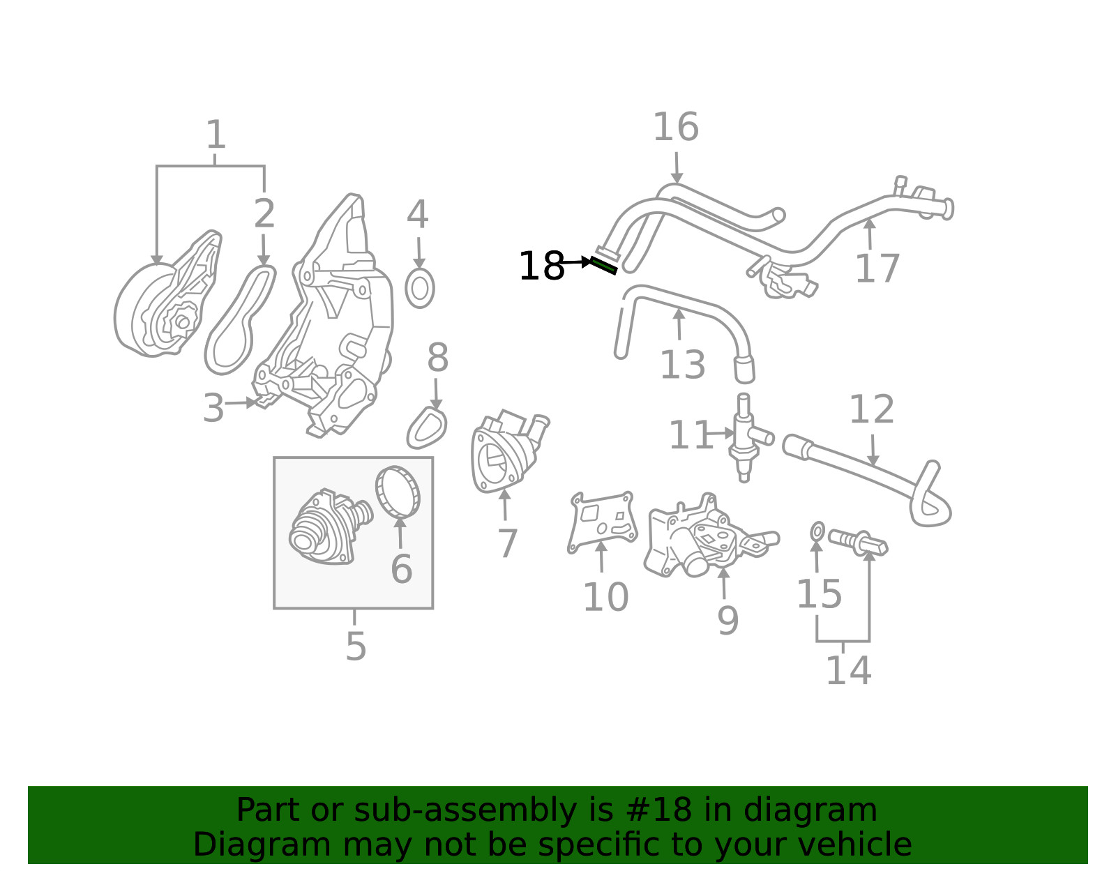 Genuine Honda Engine Coolant Pipe O-Ring 91315-PNA-003