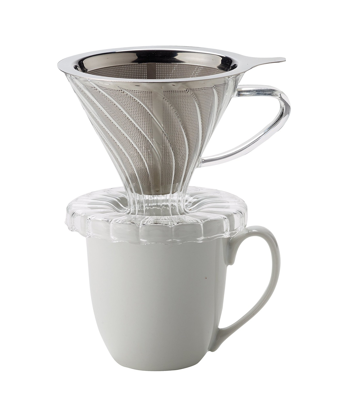 Pour-Over Coffee Filter, 18/8 Stainless Steel, 4-Servings, 4-Cup Capacity