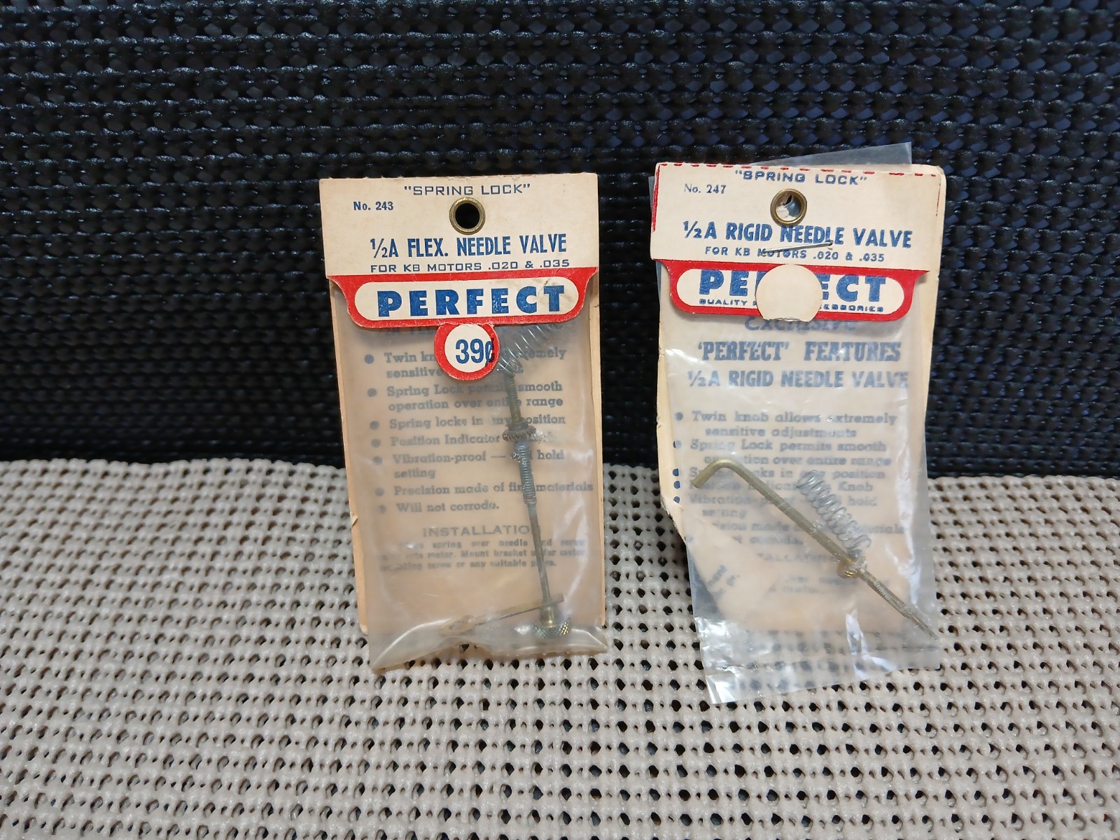 LOT OF 2*1/2A PERFECT*MODEL AIRPLANE ENGINE PARTS*RIGID/FLEX NEEDLE VALVES*NOS