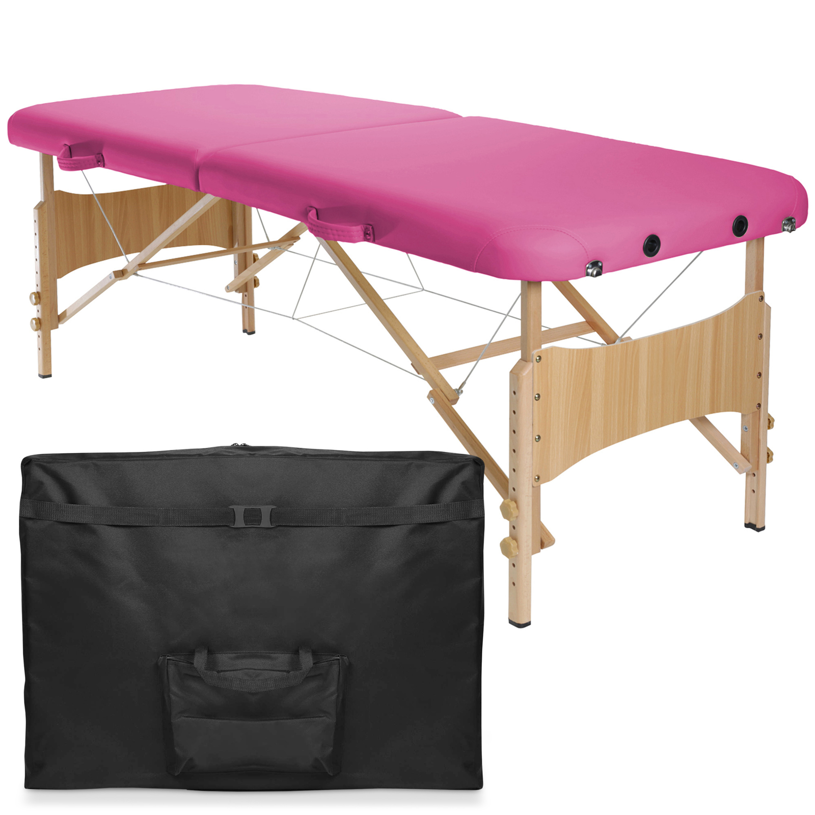 Folding Portable Massage Table - Hot Pink