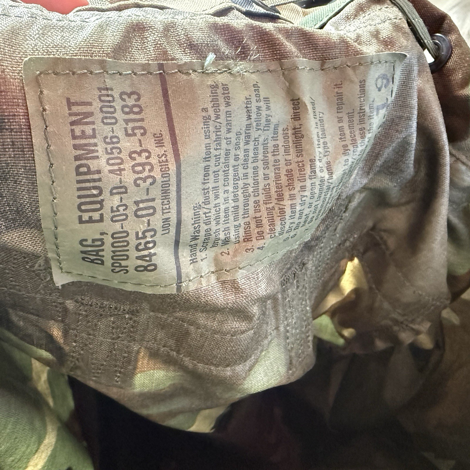 Military Issue Rucksack 8465-01-393-5183 USGI Bag, Equipment Woodland Camouflage