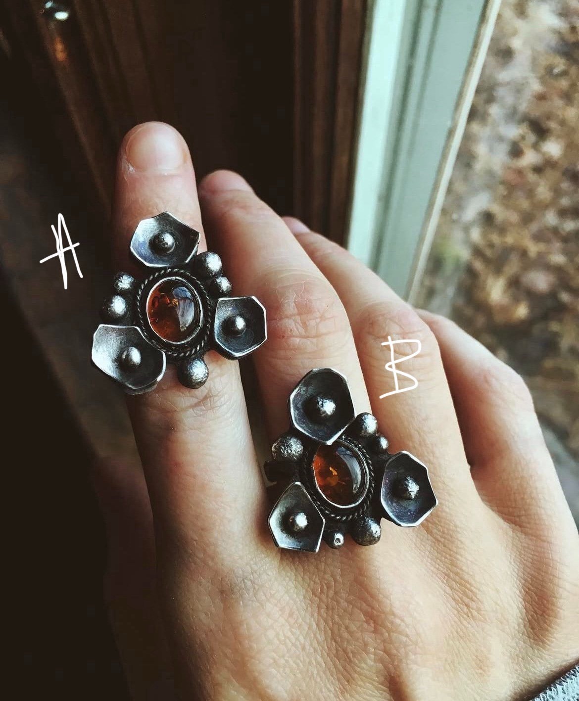 Handmade Amber Ring