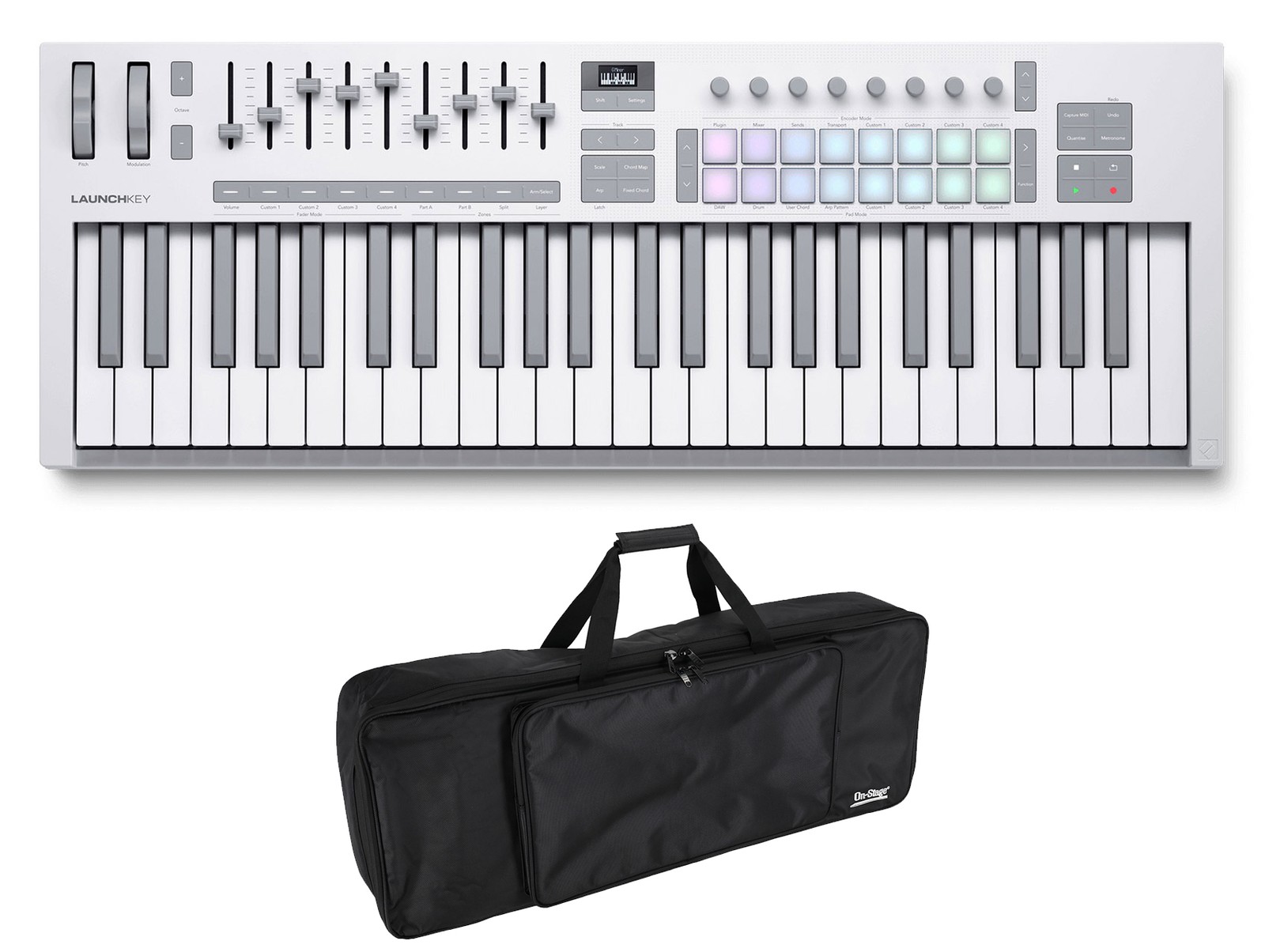 Novation Launchkey 49 MK4 White 49-key MIDI Keyboard Controller+On-Stage Bag