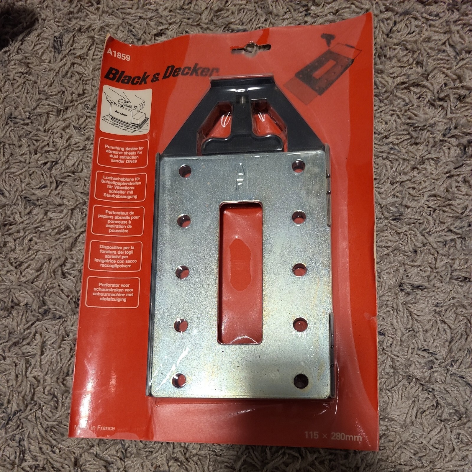 Black And Decker A1859 Silver Black 115 X 280 MM Sander Punching Device