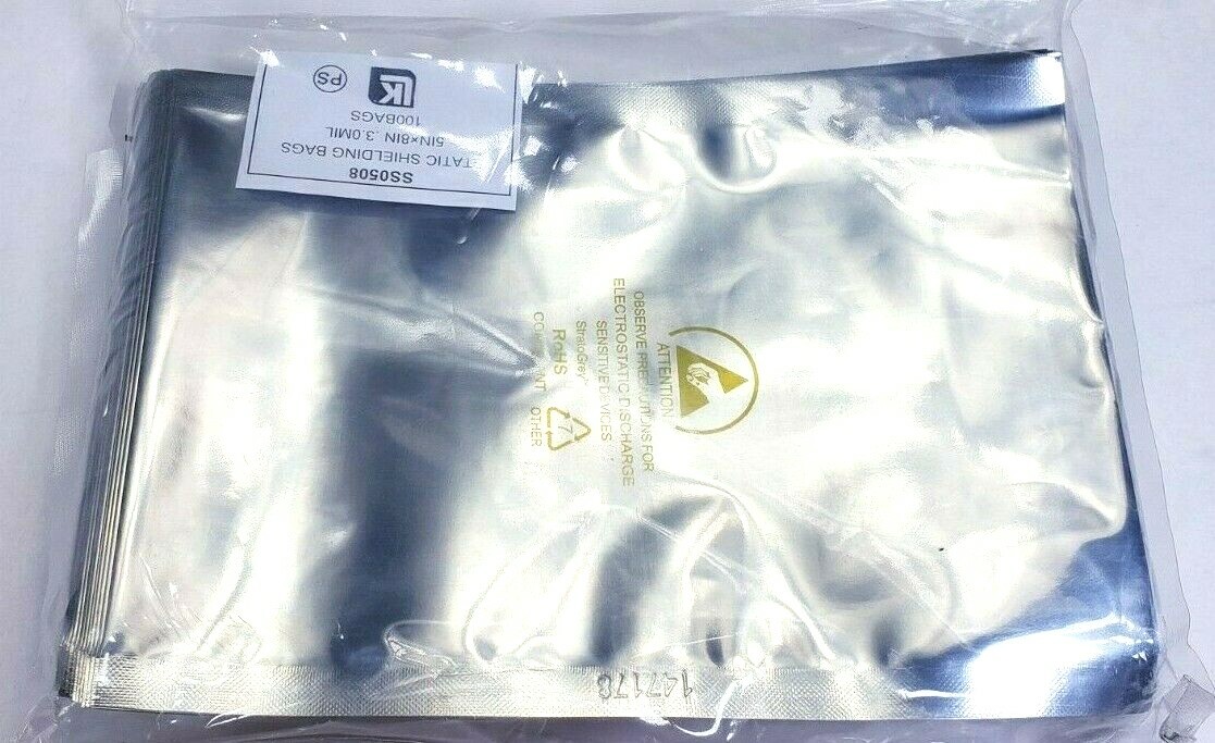 Anti-Static ESD Shielding SILVER Bags 5" X 8"