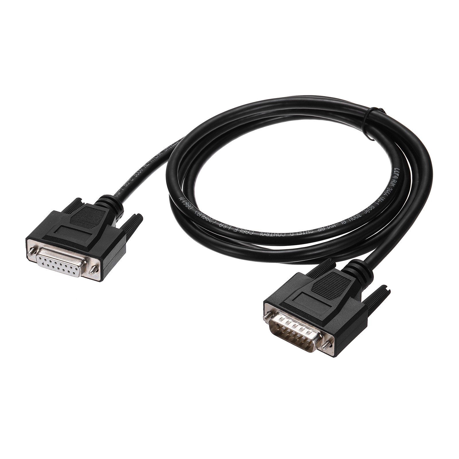DB15 Serial Cable, 28AWG Aluminium Foil Shielded DB15 Male to Female, 4.9 ft
