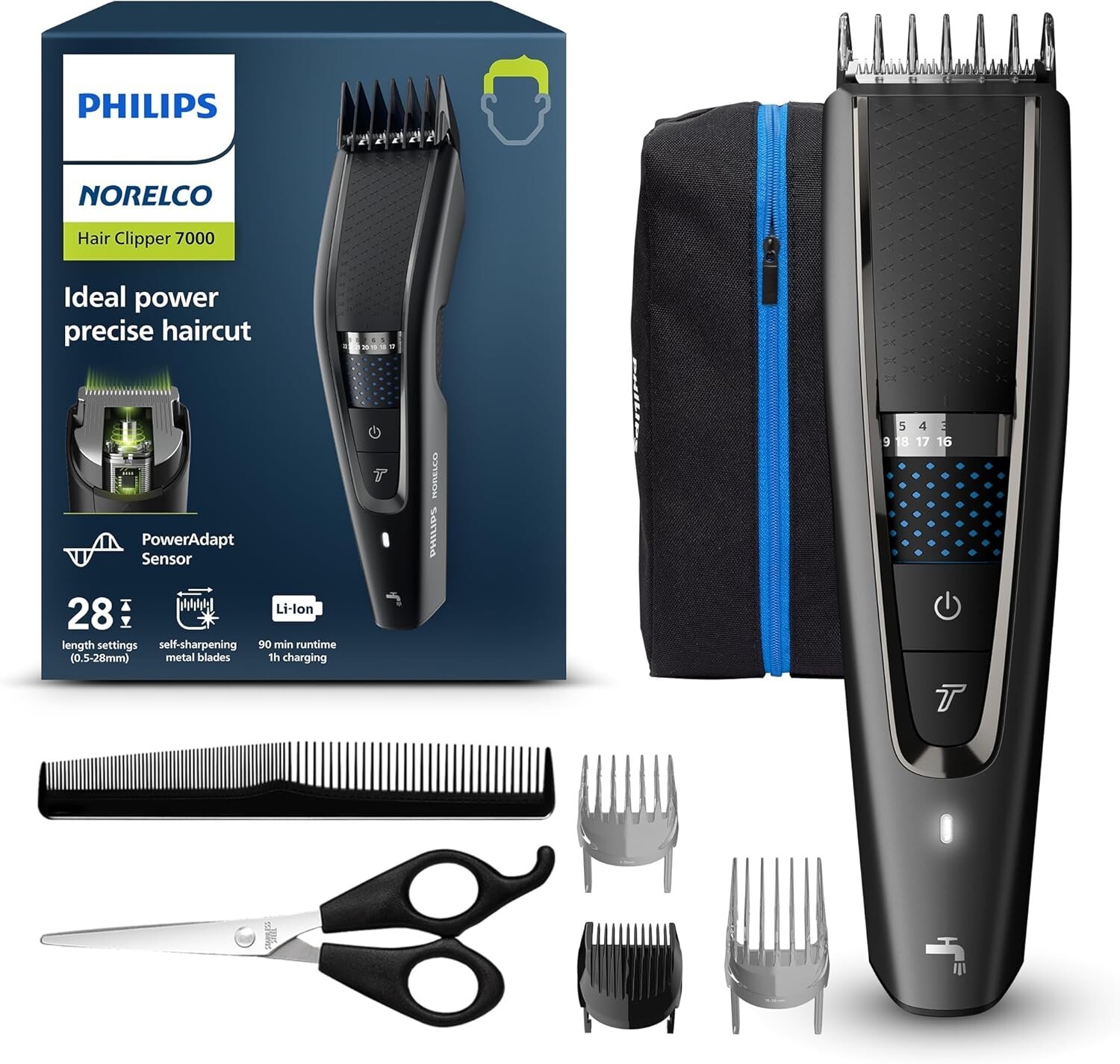 Norelco Philips Hair Clipper 7000 Series, Hair and Beard Trimmer HC7650