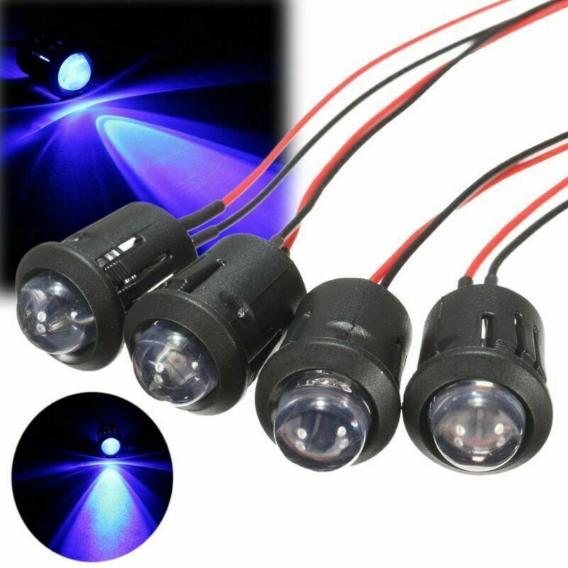 DC5V 12V 5MM LED Diode Light Clear 20cm Cable Pre-Wired With BL Plastic Holder