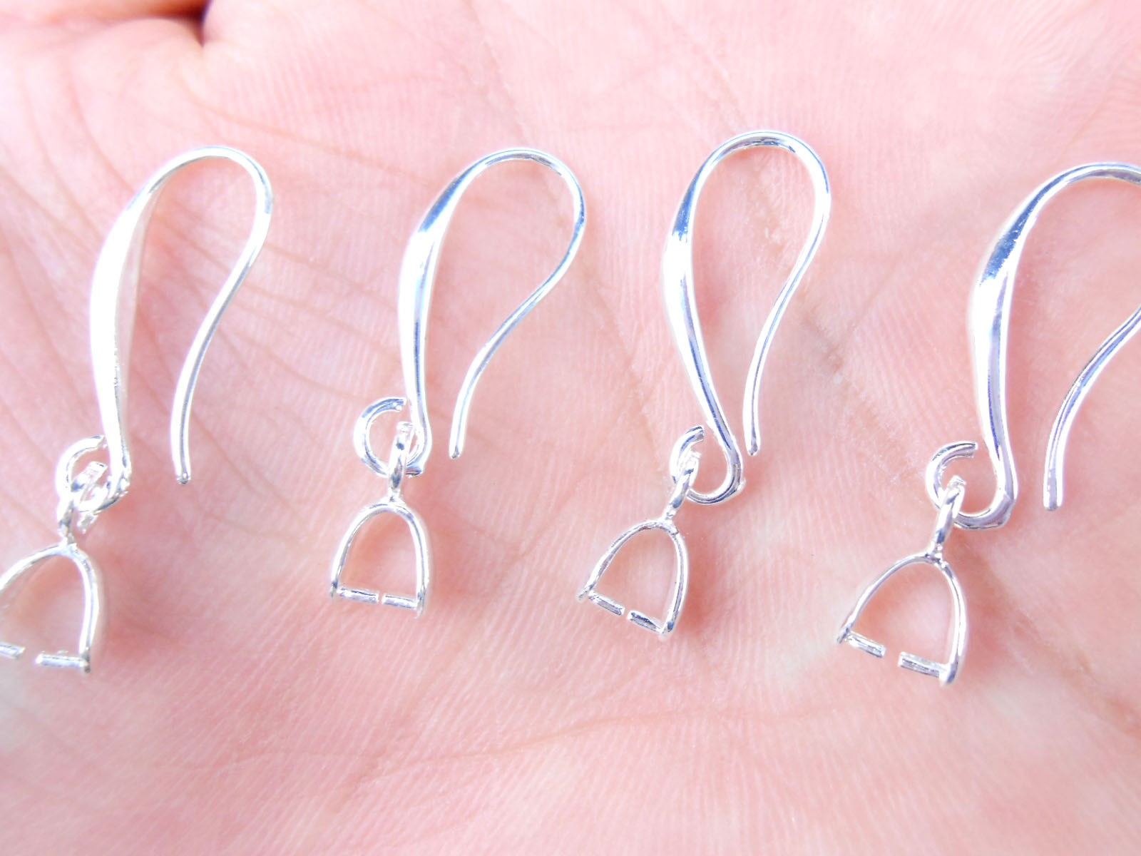 Wholesale 50PCS Lot Jewelry Earring Finding Silver Pinch Bail Hook Earwire