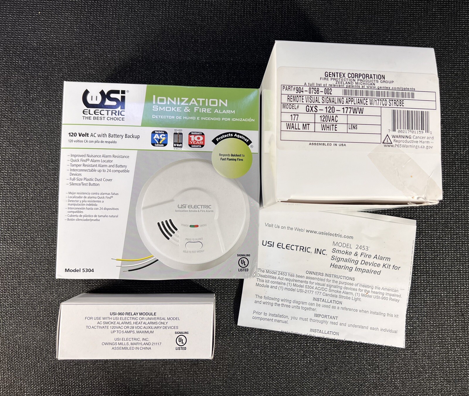 USI ELECTRIC Model 2453 120 VAC Smoke Fire Alarm Signaling Device Kit