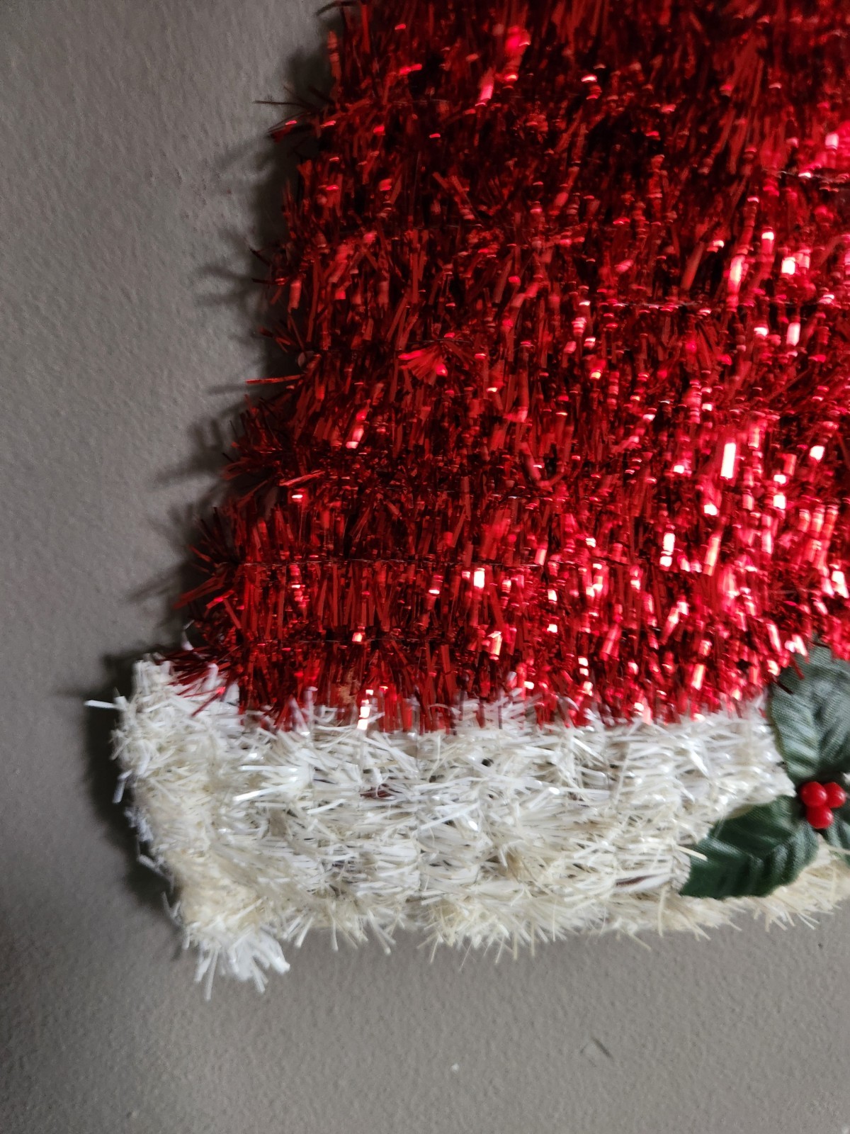 Tinsel Santa Claus Hat Decoration • Hanging • 13½"×9"