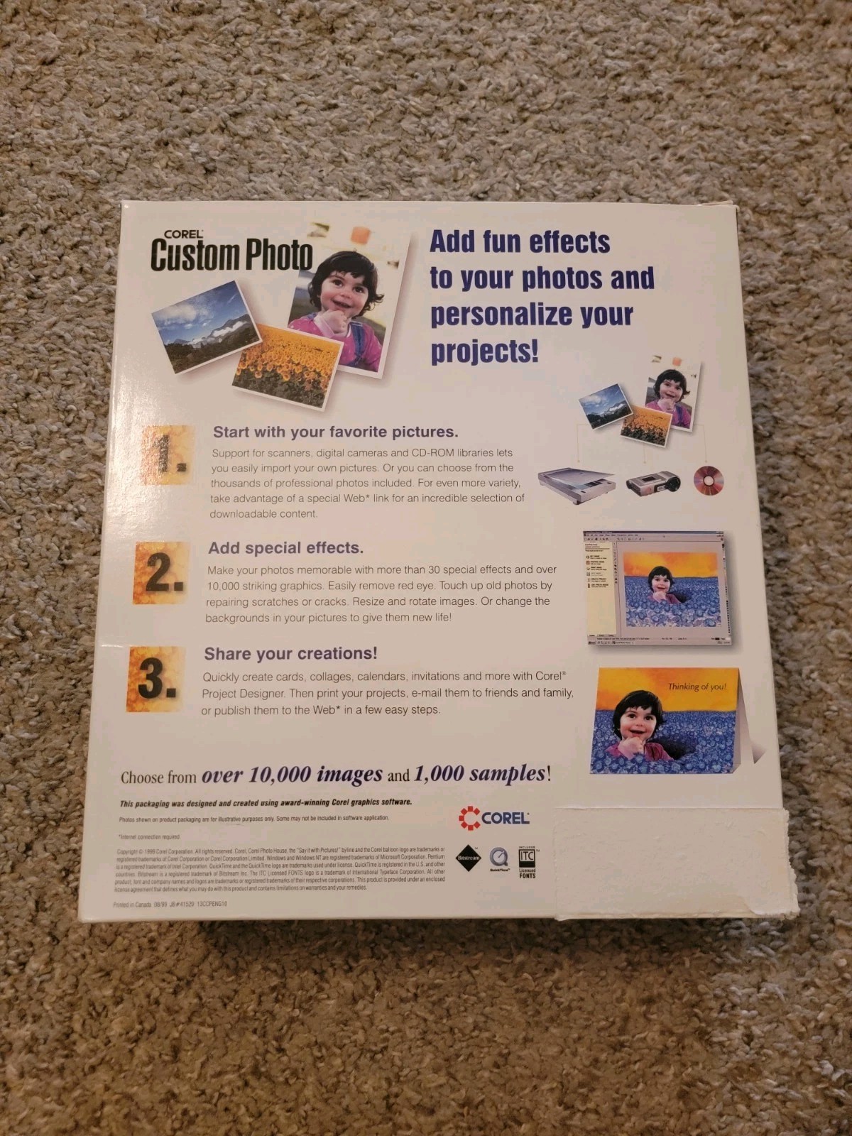 Corel Custom Photo Special Edition for Windows 95 98 NT. Case Broken