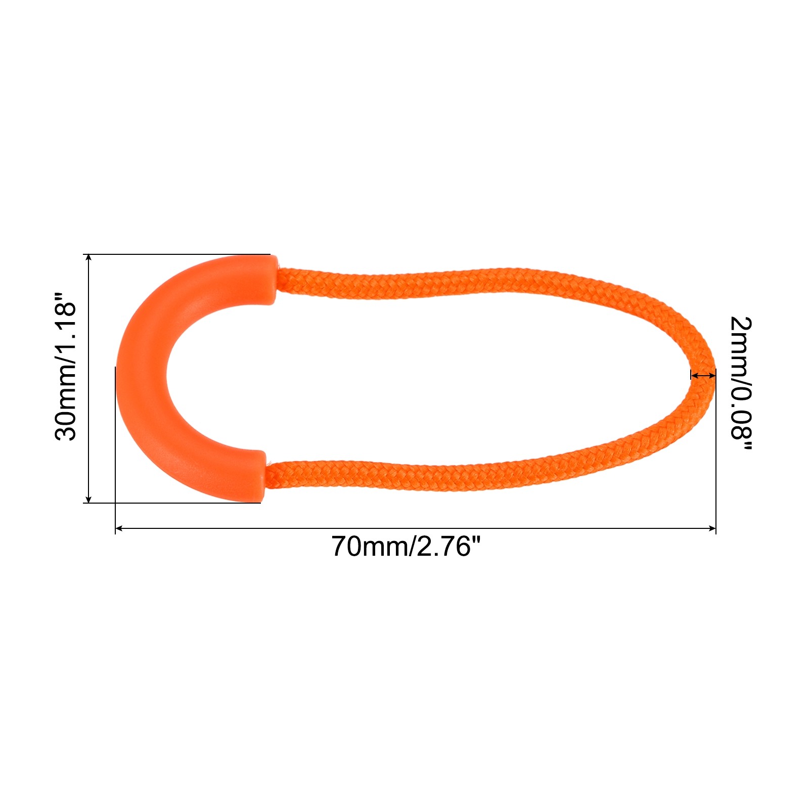 Zipper Pulls Replacement, 15 Pack Extension Cord Handle, Fluorescent Orange
