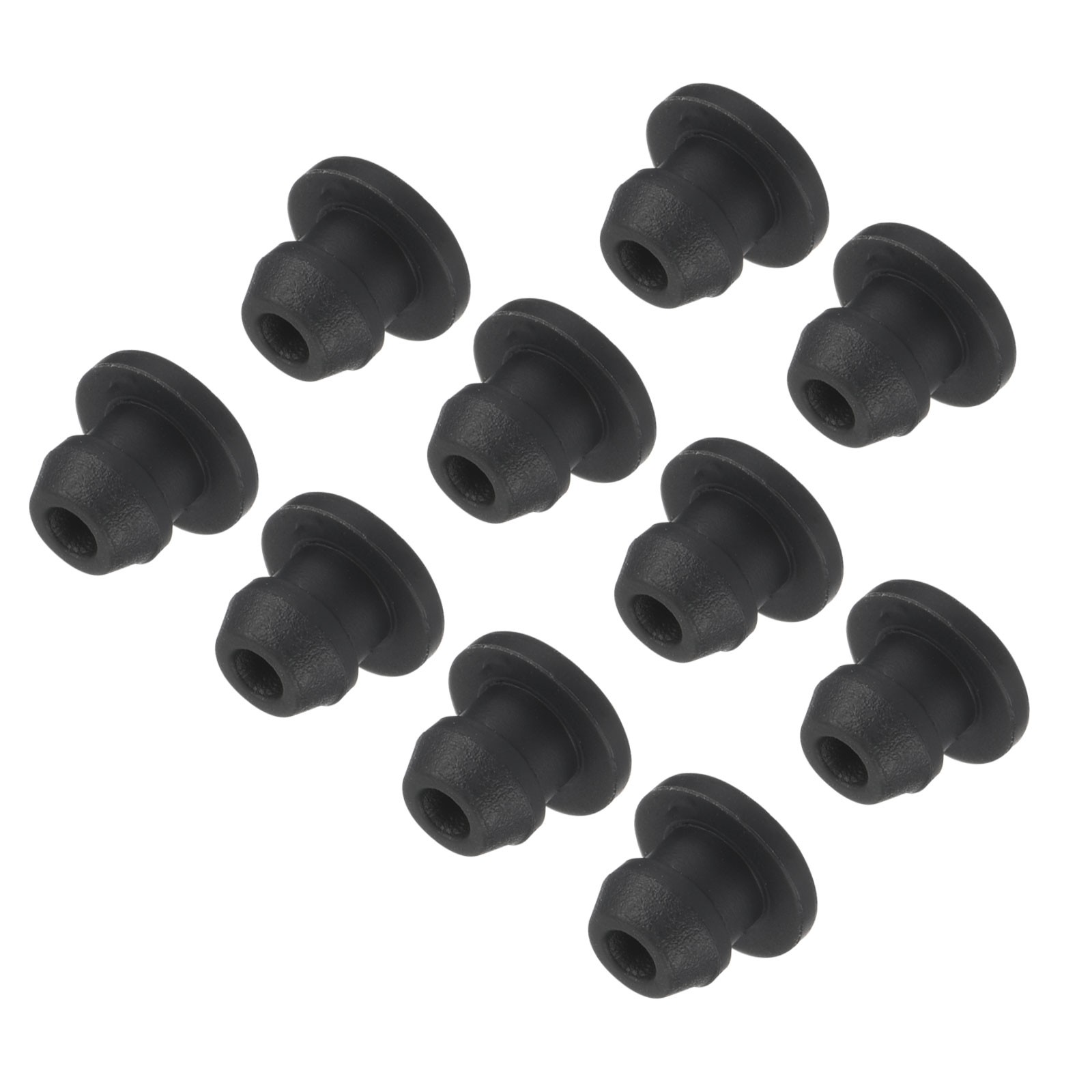 10Pcs Silicone Snap in Locking Hole Plugs, Seal Cover Panel Round 5.5mm Black