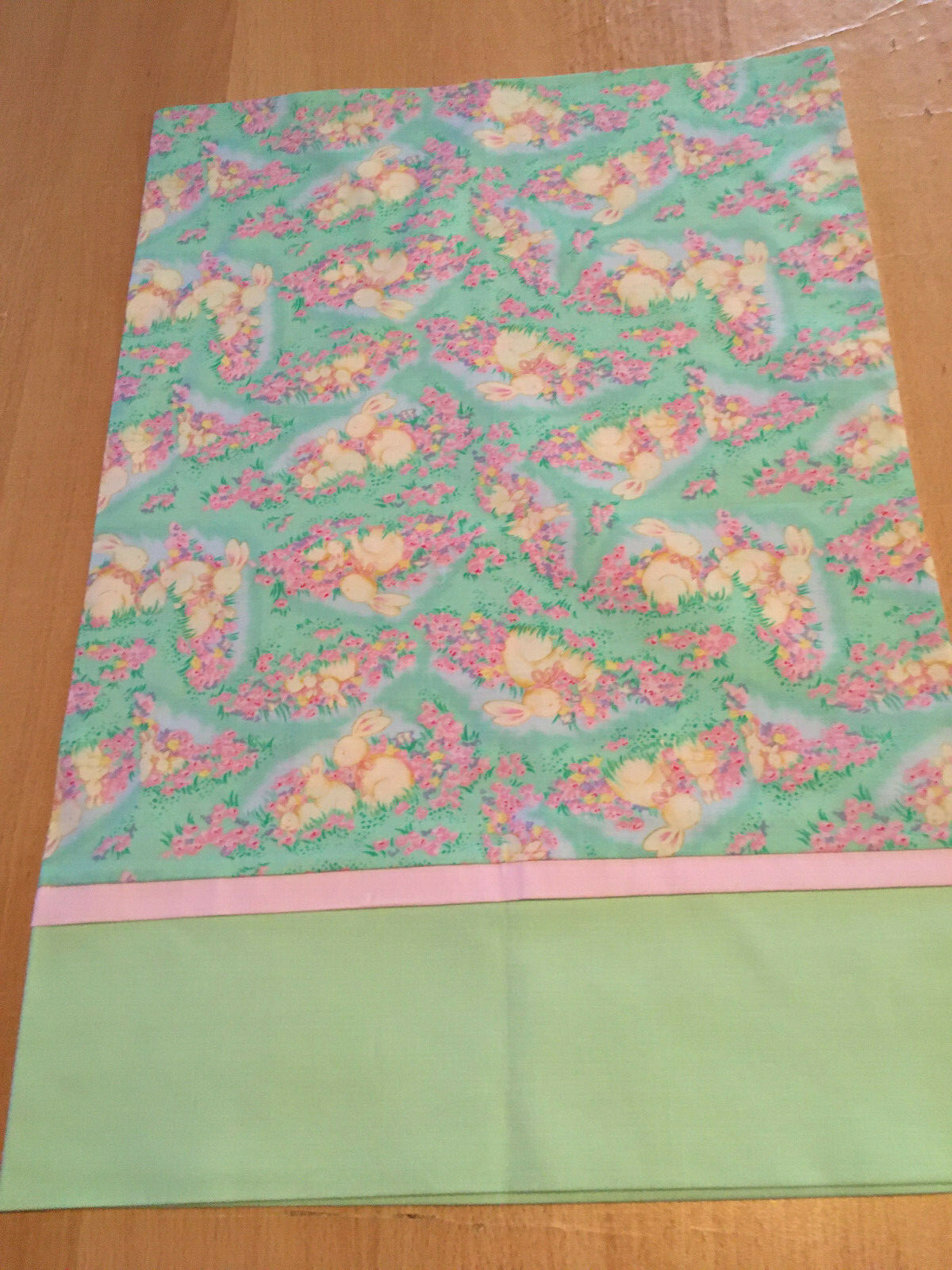 HANDMADE  EASTER BUNNIES FULL / STANDARD  SIZE PILLOWCASE