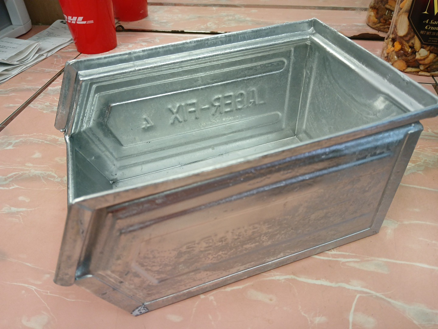 Lot Of 6 SSI SCHAEFER  Stacking Bin,Silver,GS,4.8" X 5.5" X 9"