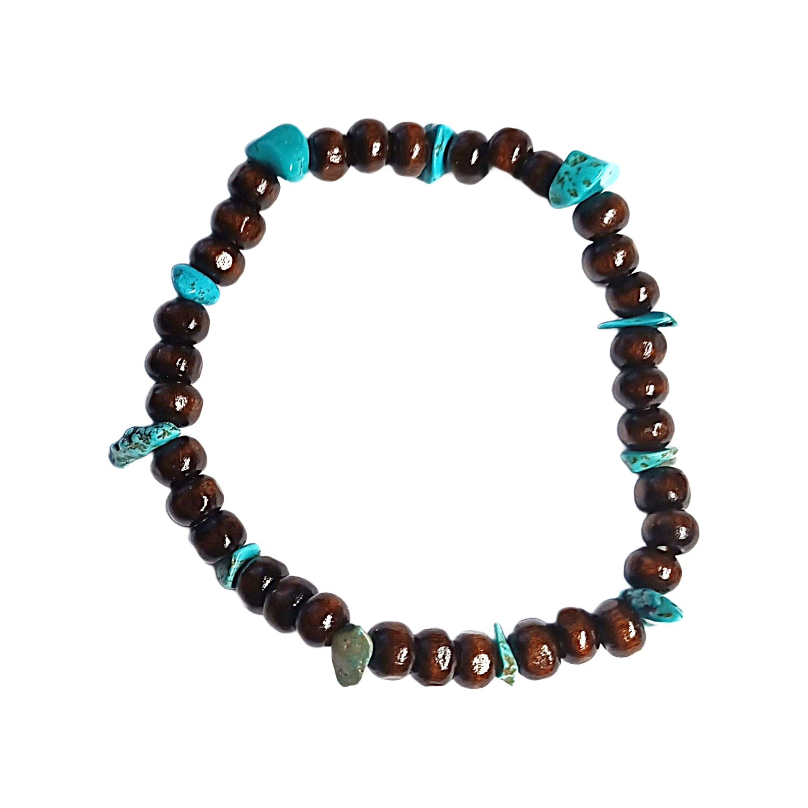 Beautiful Four Bracelet Stack Teal and Brown