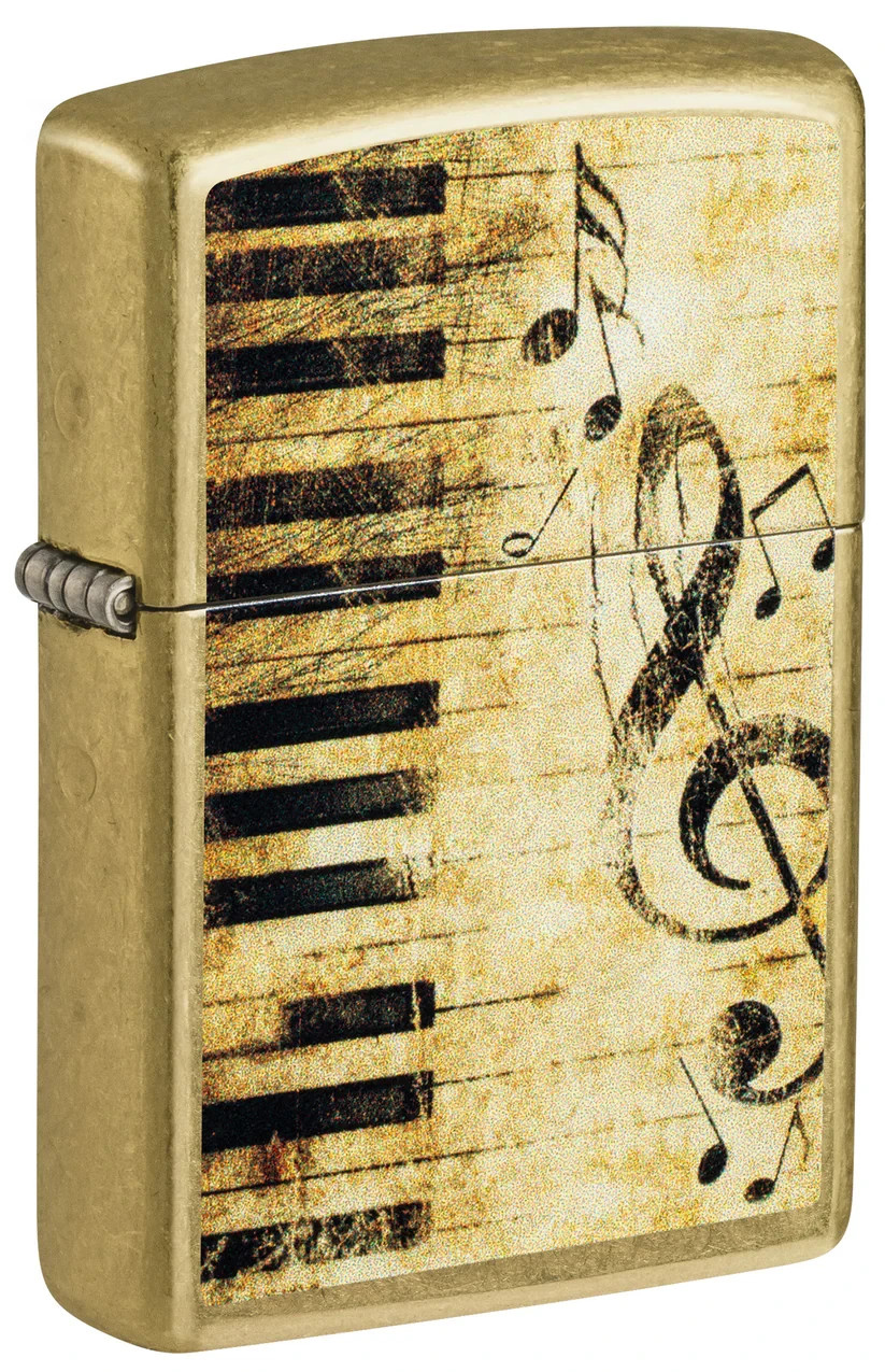 Zippo Nothing but Treble Design Street Brass Color Image 46712