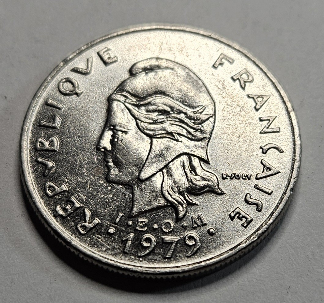 1979 French Polynesia 10 Ten Francs - Nickel Coin - World Coin - 500,200 Mintage